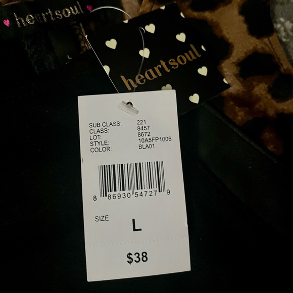 HeartSoul Black Mini Dress with Leopard Print Details - Picture 10 of 12